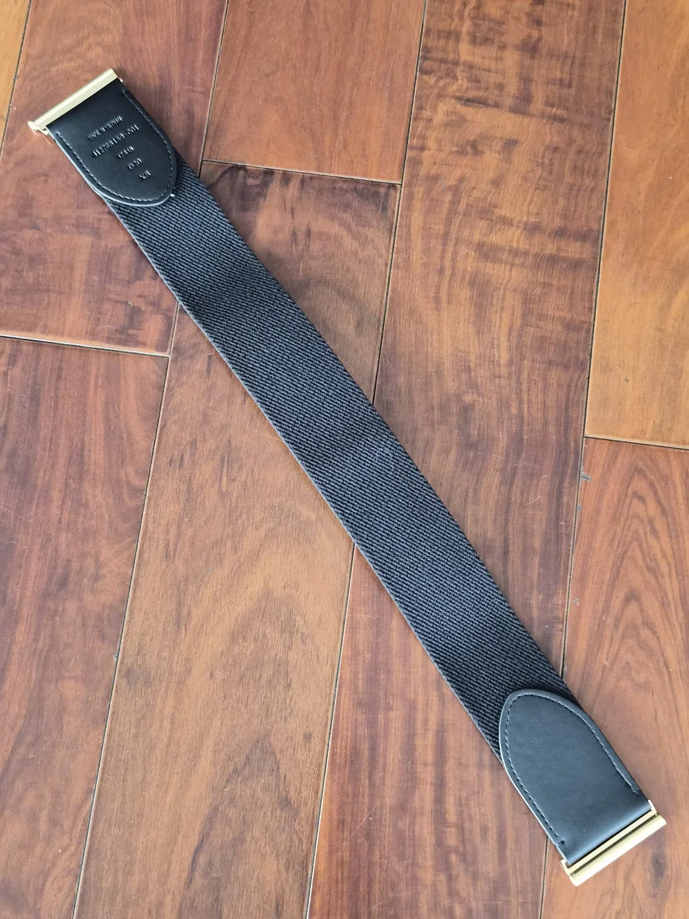 Ralph Lauren Black Elastic Stretch Waist Belt Gold Hardware XS